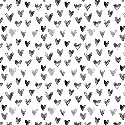 Modern roller blind Black hearts