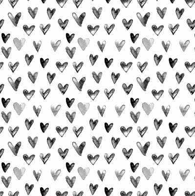 Modern roller blind Black hearts