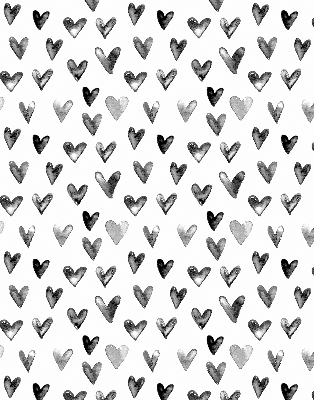 Modern roller blind Black hearts