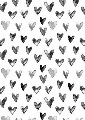 Modern roller blind Black hearts