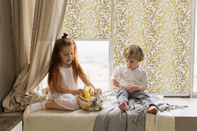 Fabric roller blind Golden branches