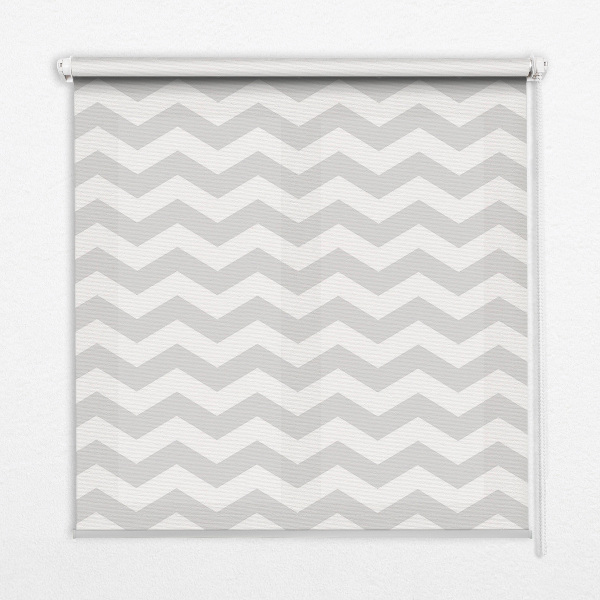 Roller blind for large window Gray zigzags