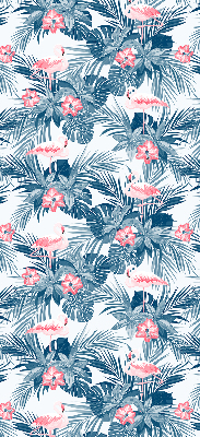 Roller blind for large window Tropical plants and flamingos