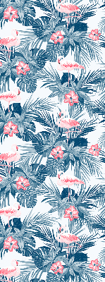 Roller blind for large window Tropical plants and flamingos