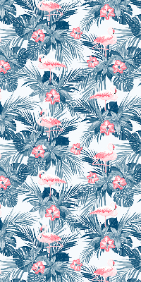 Roller blind for large window Tropical plants and flamingos