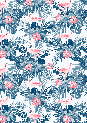 Roller blind for large window Tropical plants and flamingos