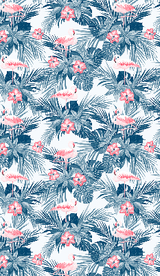 Roller blind for large window Tropical plants and flamingos