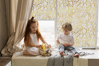 Fabric roller blind Yellow pattern