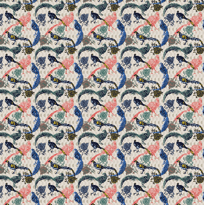 Modern roller blind Colorful peacocks