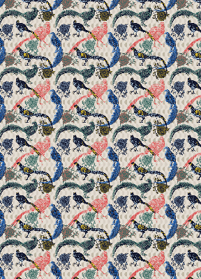Modern roller blind Colorful peacocks