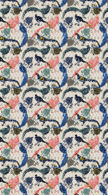 Modern roller blind Colorful peacocks