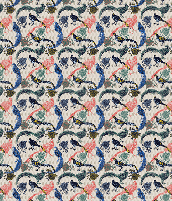 Modern roller blind Colorful peacocks