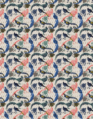 Modern roller blind Colorful peacocks