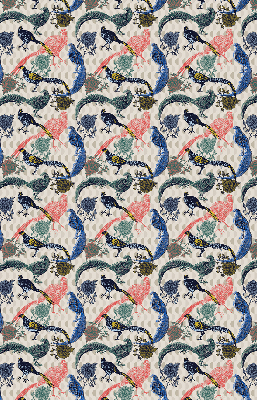 Modern roller blind Colorful peacocks