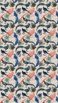 Modern roller blind Colorful peacocks