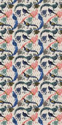 Modern roller blind Colorful peacocks