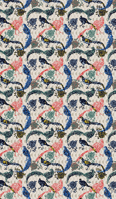 Modern roller blind Colorful peacocks