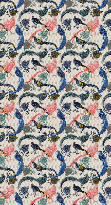 Modern roller blind Colorful peacocks