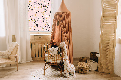 Roller blind for large window Paint stains on a pink background