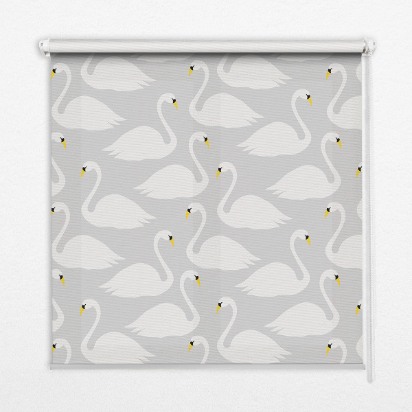 Fabric roller blind Swans