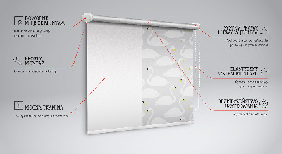 Fabric roller blind Swans