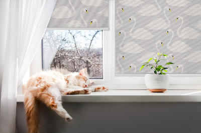 Fabric roller blind Swans