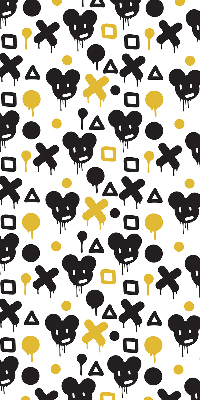 Modern roller blind Black and yellow patterns