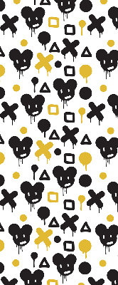 Modern roller blind Black and yellow patterns