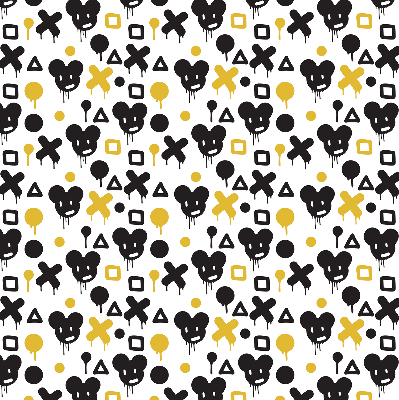 Modern roller blind Black and yellow patterns