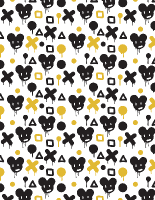 Modern roller blind Black and yellow patterns