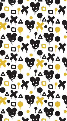 Modern roller blind Black and yellow patterns