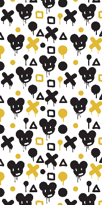 Modern roller blind Black and yellow patterns