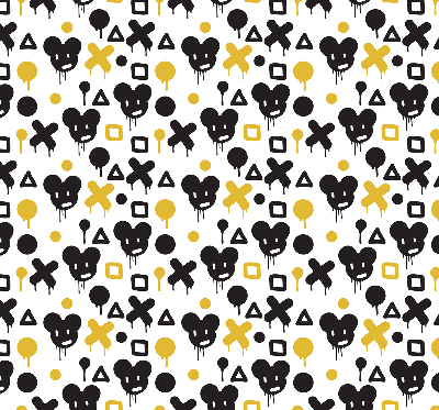 Modern roller blind Black and yellow patterns
