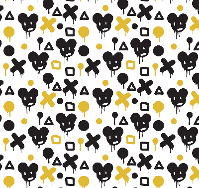 Modern roller blind Black and yellow patterns