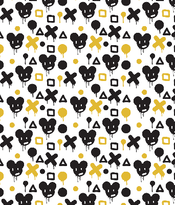Modern roller blind Black and yellow patterns