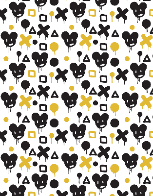 Modern roller blind Black and yellow patterns