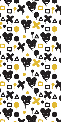 Modern roller blind Black and yellow patterns