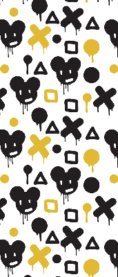 Modern roller blind Black and yellow patterns
