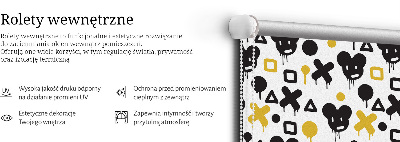Modern roller blind Black and yellow patterns