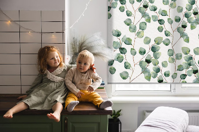 Fabric roller blind Leaves from the branches