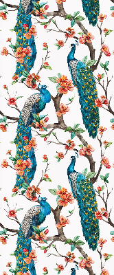 Modern roller blind Peacock on a branch
