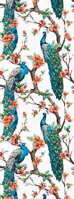 Modern roller blind Peacock on a branch