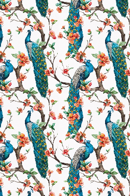 Modern roller blind Peacock on a branch