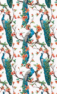 Modern roller blind Peacock on a branch