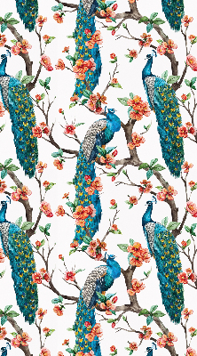 Modern roller blind Peacock on a branch
