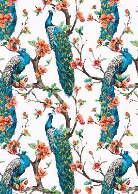Modern roller blind Peacock on a branch