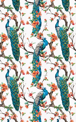 Modern roller blind Peacock on a branch