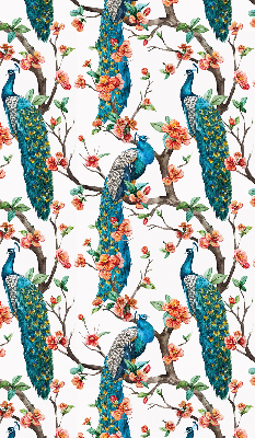 Modern roller blind Peacock on a branch