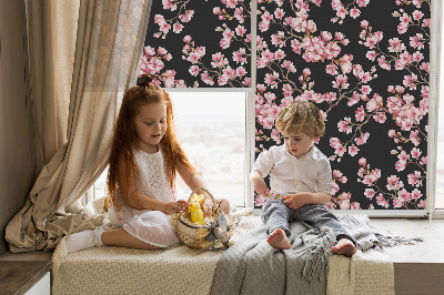 Roller blind for large window Flowers from the tree