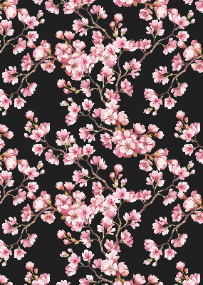 Roller blind for large window Flowers from the tree